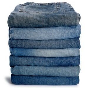Crafts Using Old Jeans, Stack of jeans to use for crafts.